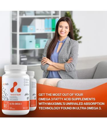 ATP LAB - Ultra Omega 3 60 Softgels - Very High Absorption Monoglyceride Omega-3 Fatty Acid Supplements - MaxSimil Fish Oil Omega 3 Supplements to Lower Cholesterol - Cardiovascular Health - Buy Online on GoSupps.com