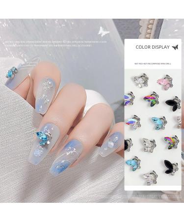 10Pcs 3D Colorful Nails Jewelry DIY Manicure Decals Nail Art Nail Tips Rhinestones Decorations Accessory Nail Art Decorations for Women Miniature Crystal Nail Ornaments Elegant - Buy Online on GoSupps.com