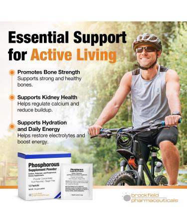 Phosphorus Supplements 12 Packets Dietary Supplements Powder with Sodium Phosphate and Potassium Phosphate Fruit Flavored Phosphorous Supplement Powder for Electrolyte Bone Health & Kidney Health - Buy Online on GoSupps.com