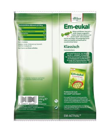 Buy Em-Eukal Classic Cough Drops with Sugar - Eucalyptus Flavor 150g (12 Pack) - International Shipping Available - Buy Online on GoSupps.com