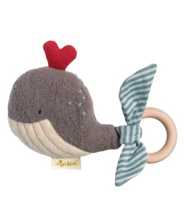 SIGIKID 38997 Grasping Toy Whale Green Girls and Boys Baby Toy Recommended from 3 Months Multi-Coloured Multi-Coloured/Whale