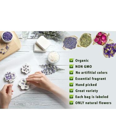 16 Bags Grade A Dried Flowers for Soap, Candle Making & Bath Bombs - Essential Fragrant Herbs & Flowers for DIY Crafts - Buy Online on GoSupps.com