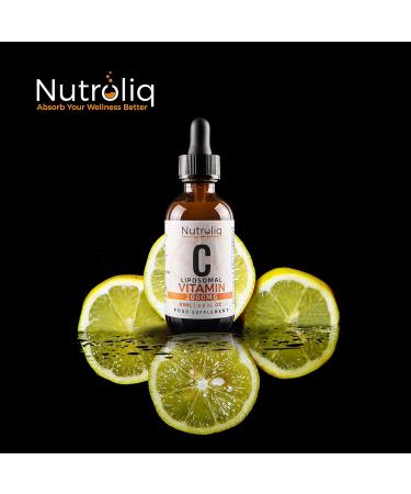 Nutroliq Liposomal Vitamin C Liquid Drops - 2000mg Vegan Supplement for Immune Support - Natural Orange Flavour - 60ml Glass Bottle - Buy Online on GoSupps.com