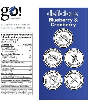 Jimmy Sevigny GoMatcha Matcha & Collagen Powder Sticks (12x8g) - Blueberry & Cranberry Easy Tasty & Nourishing. The Gift of Glow for the Holidays - Buy Online on GoSupps.com