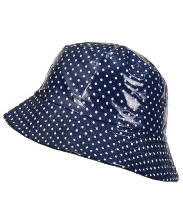 Toutacoo, Waterproof Vinyl Bucket Rain Hat 03-polka Dot - Blue