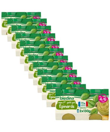 Blédina - My 1st Baby Food Jar - Spinach - 70% French ingredients - From 4 to 6 months - 24 jars of 130g