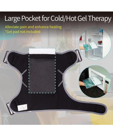 BraceUP Shoulder Brace - Adjustable Support & Ice Pad Pocket for Pain Relief & Rotator Cuff Recovery | Unisex One Size Fits Most - Buy Online on GoSupps.com