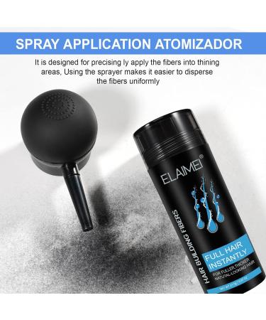 Roseflower Hair Fibers for Thinning Hair Undetectable Natural Hair Thickening Fibers Hair Building Fibers Spray for Women and Men Thick Fuller Hair Conceals Hair Loss Look Younger Black - Buy Online on GoSupps.com