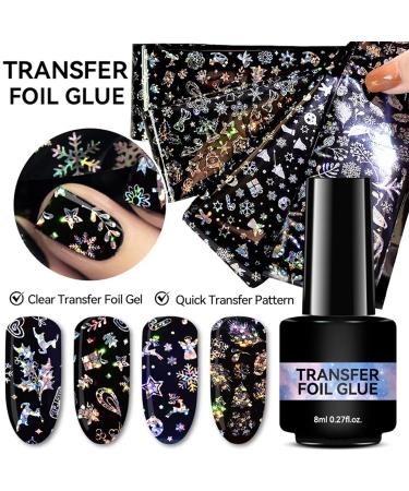 Obesntln Metallic Foil Gel - 8ml Strong Adhesion Transparent - UV Lamp Foil Gel for DIY Manicure Enthusiasts Home Salon Nail Stickers and Design - Buy Online on GoSupps.com