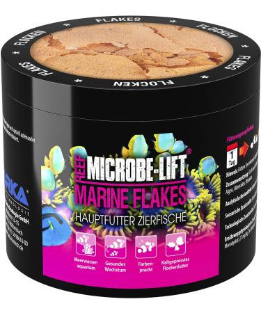 Microbe lift Marine Flakes - 500 ml - quality flake feed for sea water fish promotes colors and growth cold -pressed supports fish health.