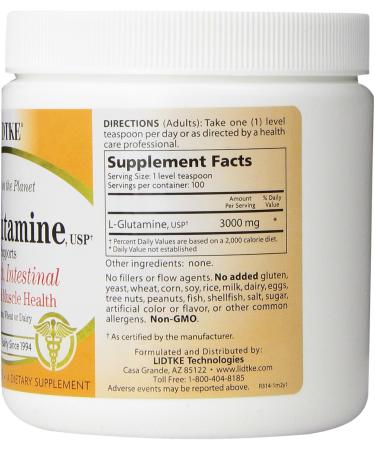 Lidtke Technologies L-Glutamine Powder 300 Gram - Buy Online on GoSupps.com