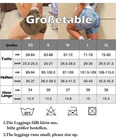 Buy Zaayo 2er-Pack Women's Butt Scrunch High Waist Gym Shorts - Booty Lift Tie Dye Fitness Pants - Black Gray & Dark Blue - Buy Online on GoSupps.com