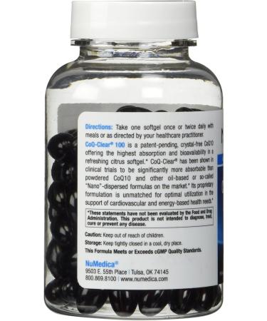 Buy NuMedica CoQ-Clear 100 Ubiquinone (Citrus) - 120 Softgels | International Shipping Available - Buy Online on GoSupps.com