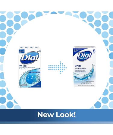 Dial Antibacterial Bar Soap Refresh & Renew White 4 oz - 8 Bars | Antibacterial Protection | Moisturizing Formula - Buy Online on GoSupps.com