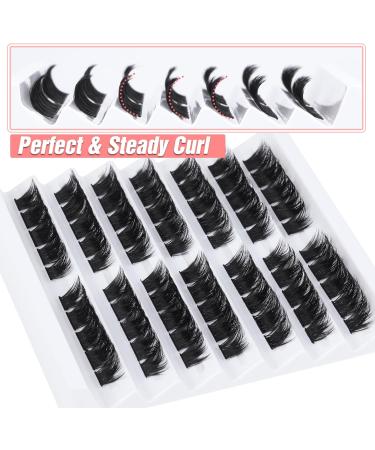 Lash Clusters Kit DIY Extension - Fluffy Cluster Lashes Set for Individual Eyelash Extensions with Glue & Remover by ALICE F - Buy Online on GoSupps.com