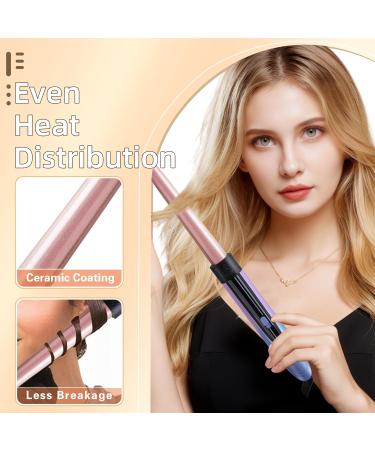 Premium Curling Iron Set with 5 Interchangeable Barrels & Hair Brush - Perfect Gift for Women | Ceramic Tourmaline Curling Wand for Salon-Worthy Waves - Buy Online on GoSupps.com