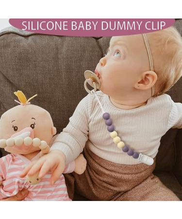 Flow fire Silicone Dummy Clip for Girl and Boys 2Pcs Baby Dummy Clips Fit All Soothers and Dummies Purple 2PCS - Buy Online on GoSupps.com