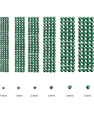 Jollin 3456pcs Flatback Rhinestones Glass Charms Diamantes Gems Stones for Nail Art 6 Size ss4 ss12 Dark Green - Buy Online on GoSupps.com