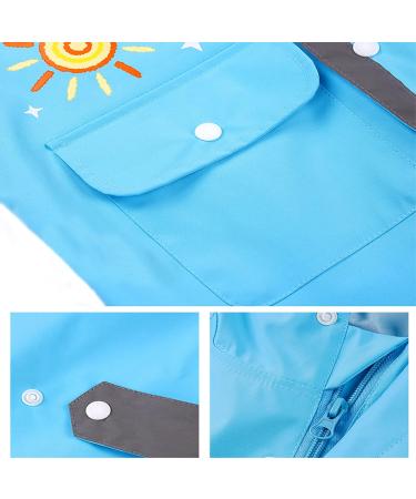 Fewlby Kids Puddle Suit Rain Suit XL/5-6 Years Blue | Waterproof Hooded Raincoat for Boys and Girls | Cartoon Romper Toddler Muddy Suit | All-in-One Rainwear Overalls - Buy Online on GoSupps.com
