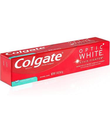 Colgate Optic White Stain Fighter Teeth Whitening Toothpaste - Fresh Mint Gel Travel Size 2 oz (Pack of 6) - Buy Online on GoSupps.com
