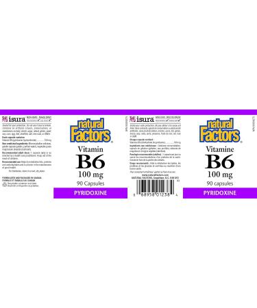 Natural Factors B6 100 mg 90 Caps - Buy Online on GoSupps.com