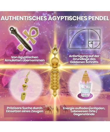 Vibratis Gold Egyptian Pendulum Set - 2 Water Drop Pendulums for Reiki Geobiology and Fortune Telling - Buy Online on GoSupps.com