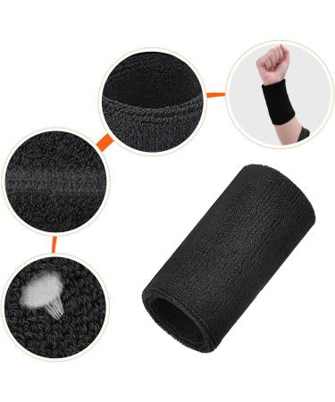WILLBOND 6 Sports Wristbands - Elastic Cotton Armbands 2 Pack in Black | Ideal for Athletes & Fitness Enthusiasts | International Shipping Available - Buy Online on GoSupps.com