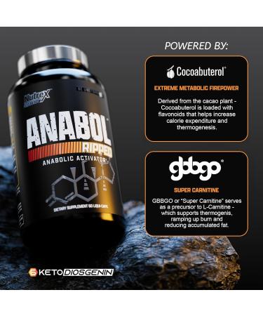 Nutrex Research Anabol Ripped Anabolic Muscle Builder for Men 2-in-1 Muscle Builder and Shredding Supplement (60 Count) 60 Count (Pack of 1) - Buy Online on GoSupps.com