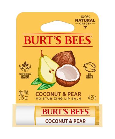 Burt's Bees Coconut & Pear Lip Balm - 100% Natural with Beeswax and Fruit Extracts - Buy Online on GoSupps.com