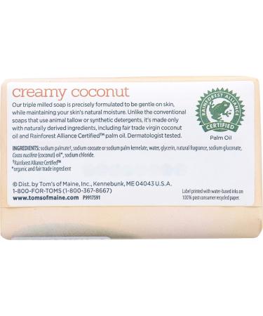 Tom's of Maine Creamy Coconut Natural Beauty Bar Soap | 5 oz | Virgin Coconut Oil | Eco-Friendly & Vegan - Buy Online on GoSupps.com