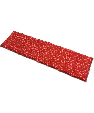 Rapeseed Heat Pillow 75x20cm - 8-Chamber Red Hearts Grain Pillow for Pain Relief | International Shipping - Buy Online on GoSupps.com