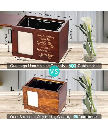Personalized Wooden Pet Memorial Urn with Photo Frame | Large Capacity 90 Cubic Inches | Loss Pet Remembrance Gift - Buy Online on GoSupps.com