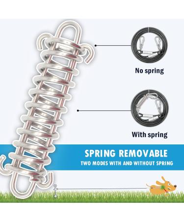 MyAXBD 100ft Dog Leash - Durable 30.5m Pull Rope with Robust Spring & Rotary Hook | Long Steel Wire Leash for Outdoor & Courtyard Use - Onyx Black - Buy Online on GoSupps.com