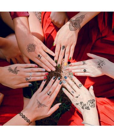 Aresvns Black Henna Tattoos | Fashion Women Henna Stickers | Waterproof Body Art Stickers - Christmas Gift - Buy Online on GoSupps.com