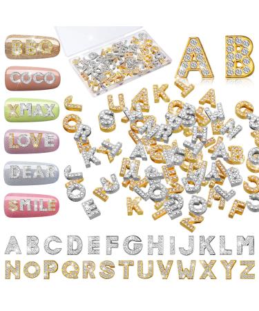 52 Pieces Letters Nail Stud Stickers Alloy Rhinestone Letter Charms 3D Capital Letters Nail Studs Alphabet Nail Charms English Nail Decoration for Women Girls Nail Accessories Salon (Delicate Style) - Buy Online on GoSupps.com