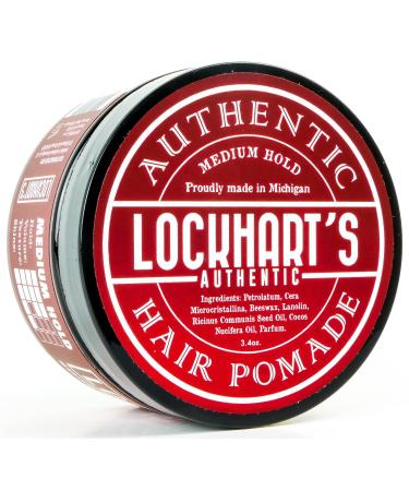 Lockhart's Medium Hold Hair Pomade  Medium Shine  Sandalwood Vetiver Scent  4oz