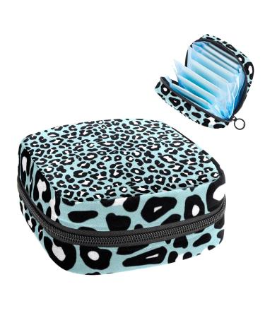 Sanitary Napkin Storage Bag Portable Period Bag for Women Teen Girls Green Leopard Print Menstrual Cup Pouch Nursing Pad Holder (Multicolor) Color 6