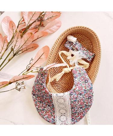 Newwyt 3-Part Baby Headband & Bib Set | Flower Pattern Saliva Cloth with Pacifier Clip | Cotton Hair Band for Boys & Girls - Buy Online on GoSupps.com