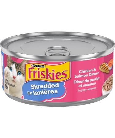 Friskies Chef's Dinner Wet Cat Food Pate - 156 g Can (24 Pack) & Shredded Wet Cat Food Chicken & Salmon Dinner - 156 g Can (24 Pack) Wet Cat Food + Cat Food - Buy Online on GoSupps.com