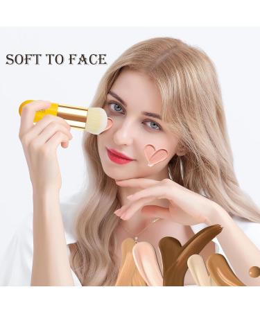 Buy BUTIYO Foundation Brush - Chubby Mini Kabuki Makeup Brush for Liquid Cream & Powder - Travel-Friendly Face Brush (Yellow) - Best for Blending - Buy Online on GoSupps.com