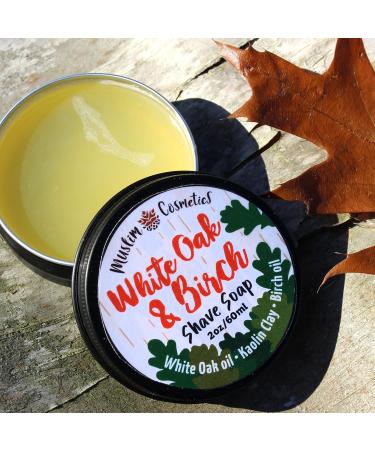 White Oak & Birch Shave soap - With Kaolin Clay - Mens Natural solid shaving cream - Moisturizing/Leaves skin soft // Made in Canada - Muslim Cosmetics - White Oak & Birch 2oz (Tin) - Buy Online on GoSupps.com