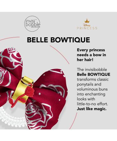 Invisibobble Bowtique Spiral Hair Ring with Bow - Disney Princess Belle | Strong Elastic Grip Coil Accessories for Women - Gentle for Girls, Teens, & Thick Hair - Buy Online on GoSupps.com