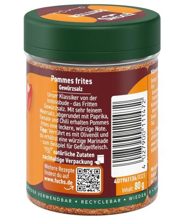Fuchs Spice Salt for Fries - 80g | Premium Seasoning for Perfectly Flavored Fries | International Shipping - Buy Online on GoSupps.com