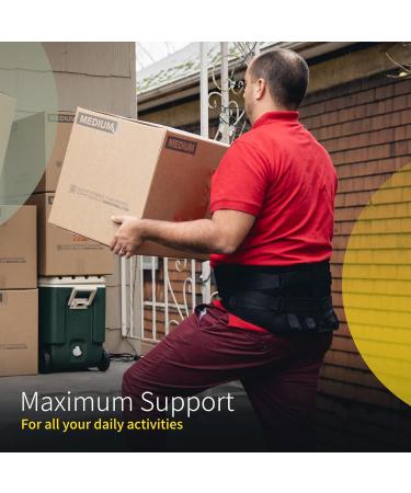 BraceUP Back Brace with Lumbar Pad for Men and Women - Relief for Sciatica & Lower Back Pain - Waist Support Belt for Heavy Lifting - S/M Size (70-90 cm) - Buy Online on GoSupps.com