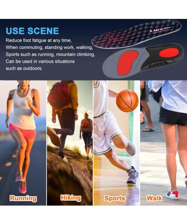 Premium Gel Running Insoles for Men & Women - Shock Absorption & Arch Support for Active Sports | Size M 10.8 in - Buy Online on GoSupps.com