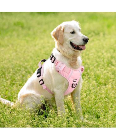 Adjustable No-Pull Heele Dog Harness for Large Dogs - Reflective & Breathable Light Pink - XL (53-97cm) - Buy Online on GoSupps.com