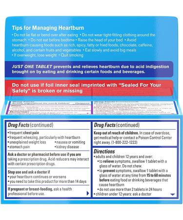 Pepcid AC Original Strength Heartburn Relief Tablets - 60 Count Pack - Fast-Acting Acid Indigestion Relief - Buy Online on GoSupps.com