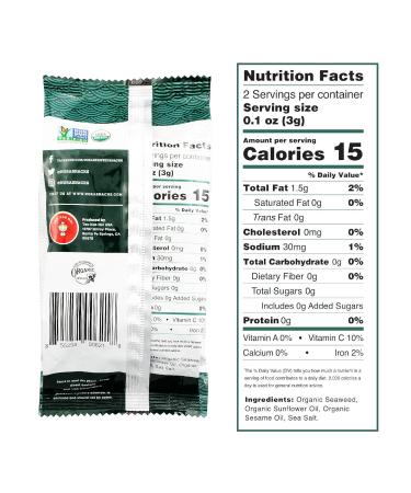 Organic Roasted Seaweed Snacks - Vegan Dairy Free Nori Sheets - 12 Pack - Buy Online on GoSupps.com