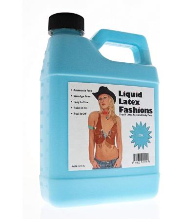 Ammonia-Free 32oz Teal Liquid Latex Body Paint by Liquid Latex Fashions - Buy Online on GoSupps.com