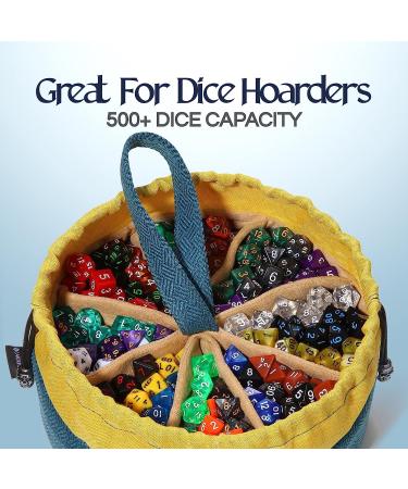 CardKingPro Monstrous Dice Bag - Blue/Yellow - Holds 500+ Dice - 8 Pockets - Ideal for Dice Hoarders - Buy Online on GoSupps.com